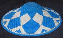 Hardwire African Zulu Deep Telephone Wire Dish/Basket - Blue/White