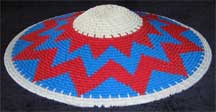 Hardwire African Zulu Deep Telephone Wire Dish/Basket - Red/White/Blue