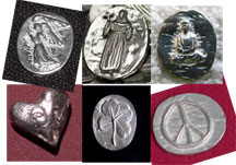 10 Pewter Pocket Tokens - Mix and Match - Angel, Heart, Buddha, St. Francis, Clover, etc.