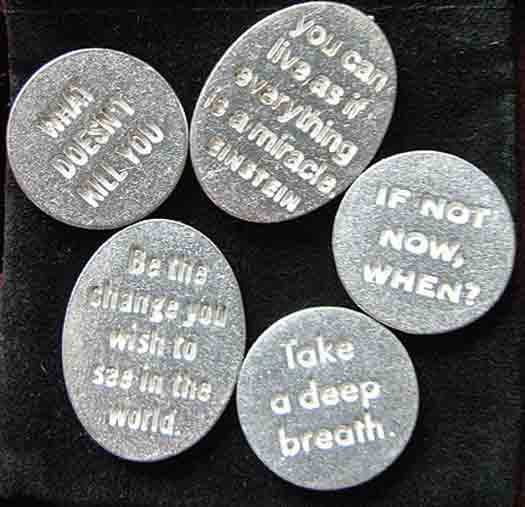 Valentine 5 Sets Assorted Lead-Free Pewter Pocket Heart Tokens 25 pieces 