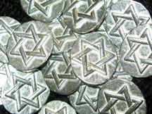 Hanukkah Gelt -  10 Lead-Free Pewter Pocket Tokens/Coins