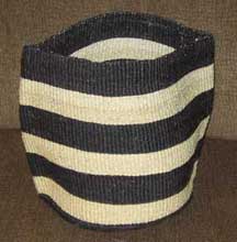 African Sisal Flexible Basket - Black and White