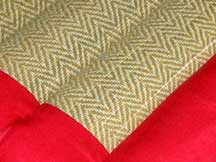 Large Square Thai Meditation Yoga Cushion - Red/Tatami Reed