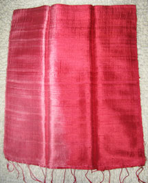 Two Tone Raw Thai Silk Scarf - Pink/Rose