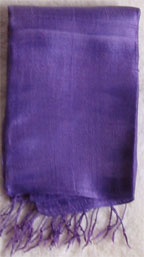 Handmade Thai Raw Silk Dark Lilac Shawl