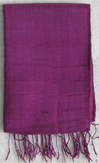 Handmade Thai Raw Silk Dark Purple Shawl