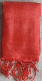 Handmade Thai Raw Silk Melon Shawl