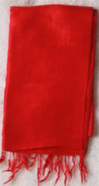 Handmade Thai Raw Silk Red Shawl