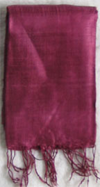 Handmade Thai Raw Silk Wine Shawl