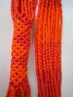 Red/Orange Traditional Zulu Bead Necklace - 40"