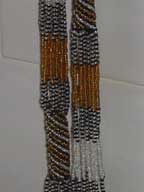 Gold/Crystal/Black Traditional Zulu Bead Necklace - 23"