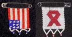 Set of Aids Ribbon and American Flag Zulu Bead Love Letter