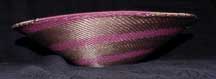 African Zulu Telephone Wire Fruit Platter Basket - Bronze and Dusty Rose