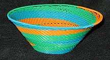 African Zulu Medium Telephone Wire Bowl/Basket -Bright Pastels