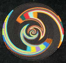 Rainbow and Black African Zulu Telephone Wire Basket/Platter #1