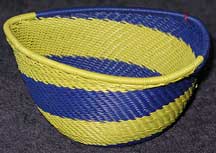 African Zulu Triangle Telephone Wire Basket - Navy/Olive
