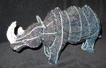 Handmade Bead & Wire Zulu African Rhino