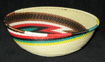 Large African Zulu Telephone Wire Bowl/Basket - Tribal