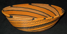 Large African  Zulu Telephone Wire Basket/Bowl - Tiger