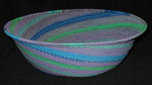 Large African Zulu Telephone Wire Basket/Bowl - Jewels