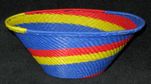 Medium African Zulu Telephone Wire Basket/Bowl - Royal Blue
