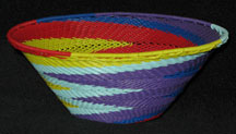 Medium African Zulu Telephone Wire Basket/Bowl - Purple Fantasy