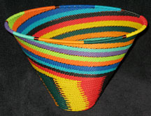 Zulu African Cone Shaped Telephone Wire Basket/Bowl - Whirl-A-Gig