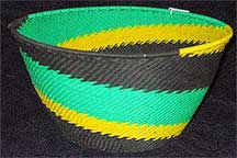 Large Deep African Zulu Telephone Wire Bowl/Basket - Jamaica