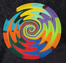 Rainbow Brights African Zulu Large Telephone Wire Basket/Platter - Reverse Knit