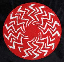 African Zulu Telephone Wire Plate Basket "Red Lightening"