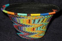 Medium African Zulu Telephone Wire Cone Basket/Bowl  - Knit Fantasy