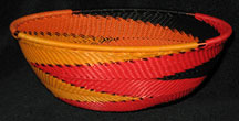 Medium African Zulu Telephone Wire Basket/Bowl - Dragon Fire