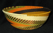 Medium African Zulu Telephone Wire Basket/Bowl - High Prairie
