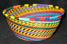 Small African Zulu Telephone Wire Basket/Bowl - Carnival