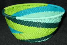 Small African Zulu Telephone Wire Basket/Bowl - Spring Day