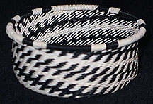 African Zulu Telephone Wire Basket - Tuna Can - Zebra