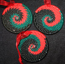 African Zulu Telephone Wire Basket Christmas Ornaments - Kwanzaa #8