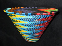 Zulu African Cone Shaped Telephone Wire Basket/Bowl - Fabulous Feathers