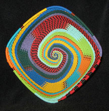 Square African Zulu Telephone Wire Basket/Bowl - Bright Vibrations