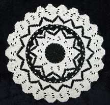 African Zulu Telephone Wire Plate/Basket - Black/White Lace