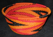 Small African Zulu Telephone Wire Basket/Bowl - Dancing Fires