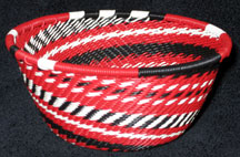 Small African Zulu Telephone Wire Basket/Bowl - Kabuki