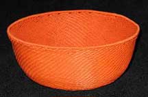 SALE! - Medium African Zulu Telephone Wire Basket/Bowl - Orange