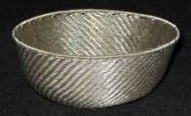 SALE! - Medium African Zulu Telephone Wire Basket/Bowl - Silver