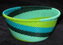 Small African Zulu Telephone Wire Basket/Bowl - Spring Rains
