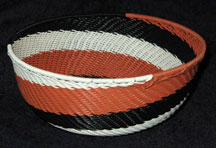 Medium African Zulu Telephone Wire Basket/Bowl  - Soothing Swirl