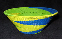 Medium African Zulu Telephone Wire Basket/Bowl  - Jungle Dance