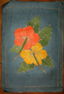 Thai Batik Print on Handmade SAA Paper - Flower #12