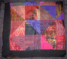 Thai Handmade Patchwork Silk Quilt - Brights - 88" x 86"