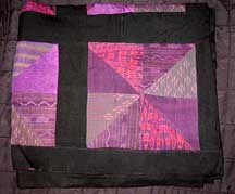 Thai Handmade Patchwork Silk Quilt - Purples - 90" x 78"